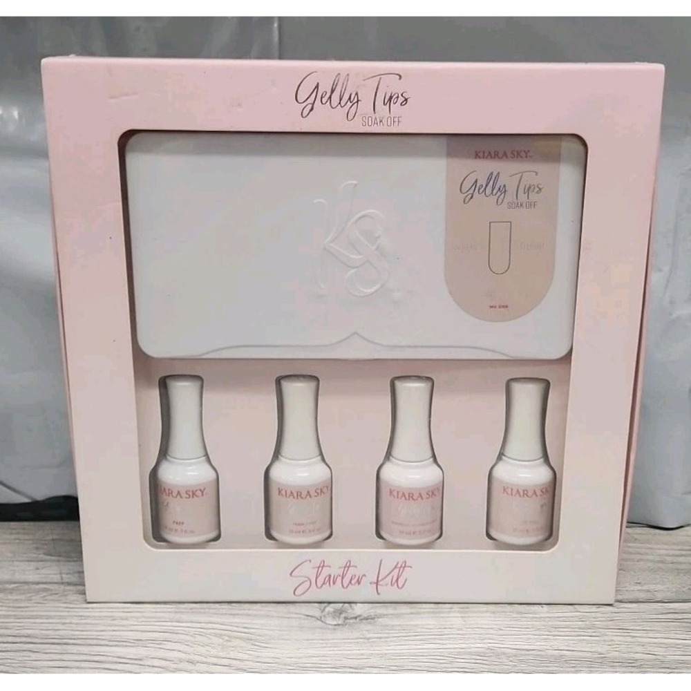 Kiara Sky Gelly Tips Soak Off Almond Short Gel Nail Starter Kit B5